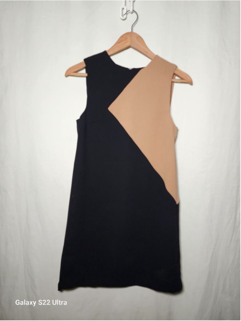 Women's MNG Black & Beige Colorblock Mini Dress XS
